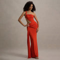 One-Shoulder Backless Pleated Maxi Dress
