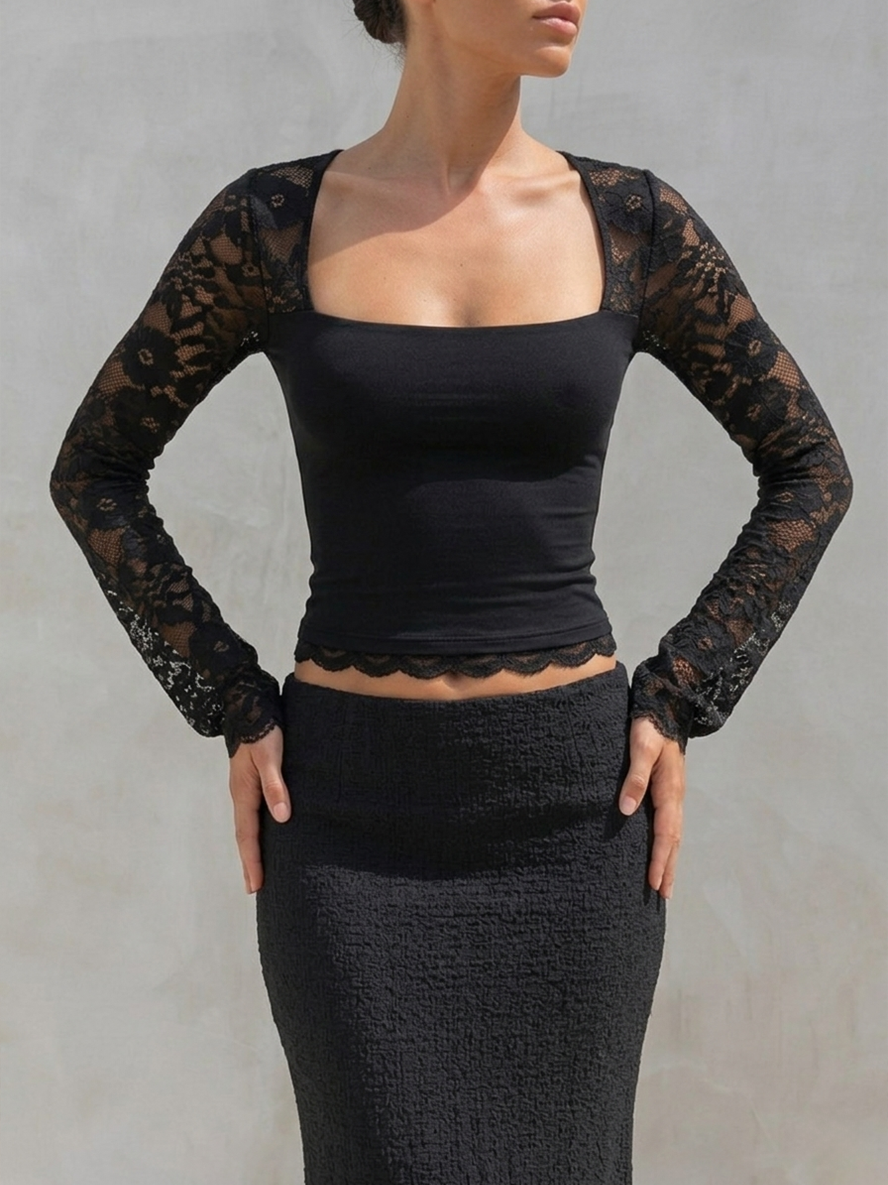 Lace Long Sleeve Top