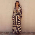 Striped Hemp-Blend High-Waist Maxi Dress