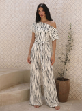 Wide-Leg Striped Jumpsuit