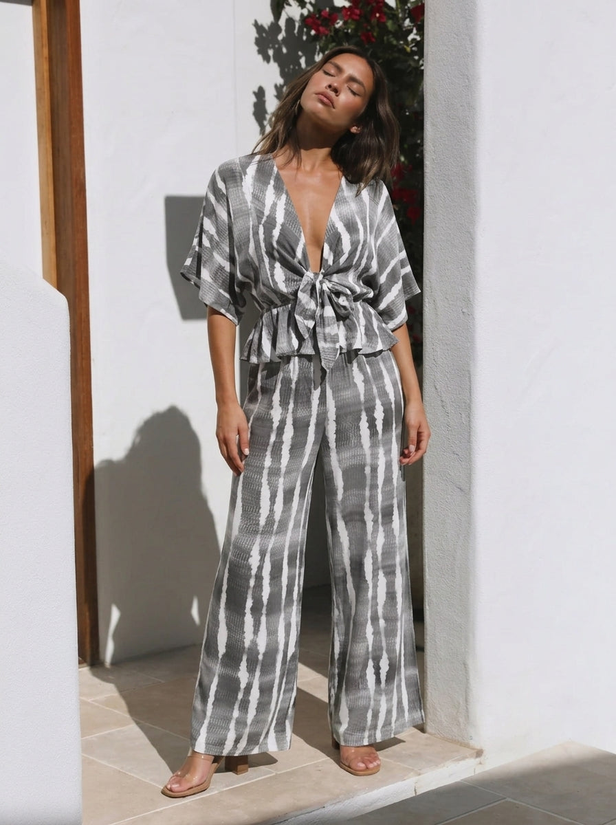 Printed Half Sleeve Jumpsuit