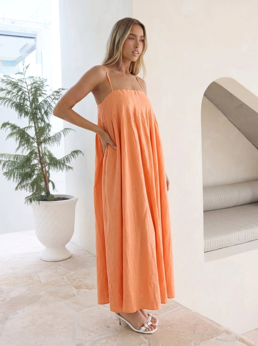 Spliced Cotton Off-Shoulder Dress