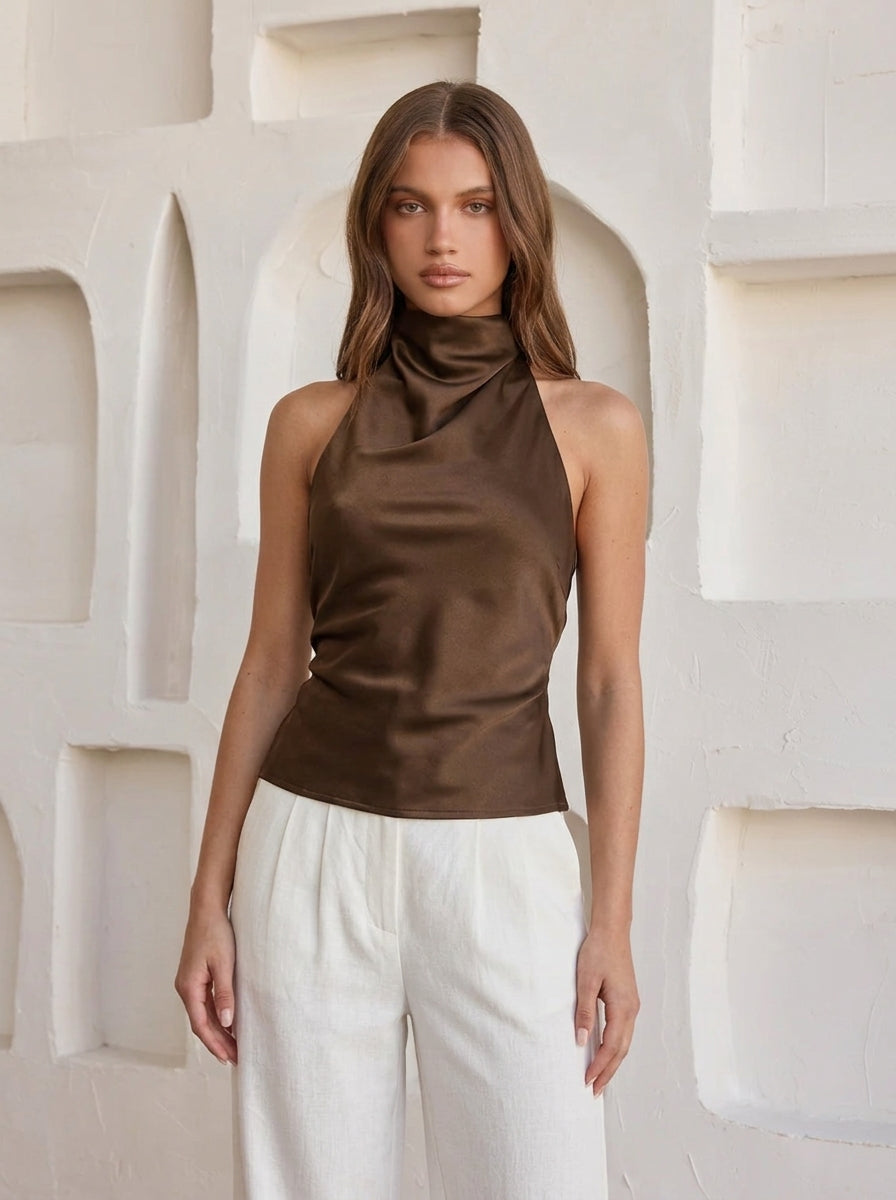 Satin Backless Top