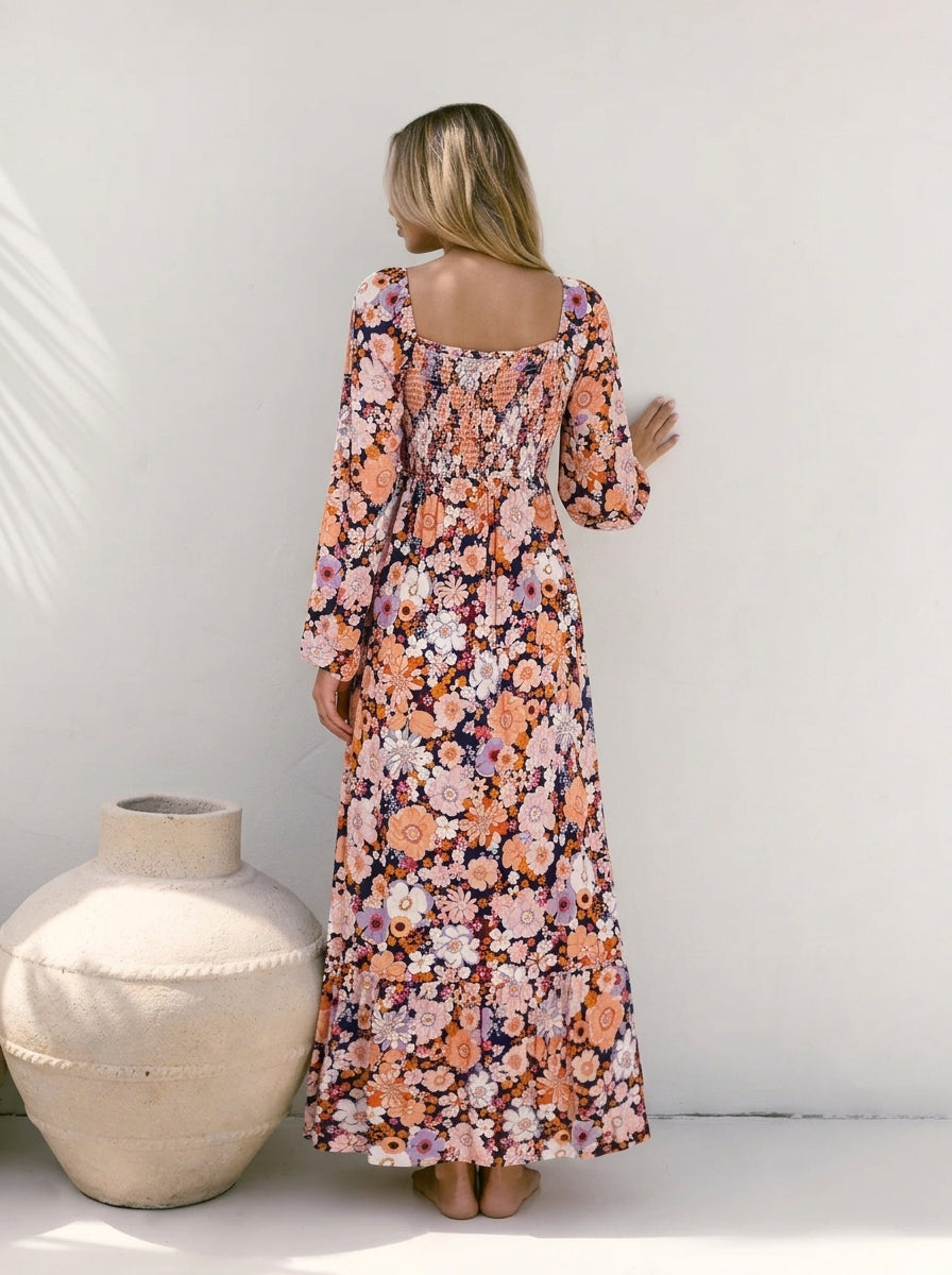 Flower Bouquet Maxi Dress