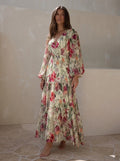 Lumea Floral Chiffon Long Sleeve Maxi Dress