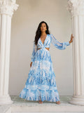 V-Neck Backless Maxi Dress