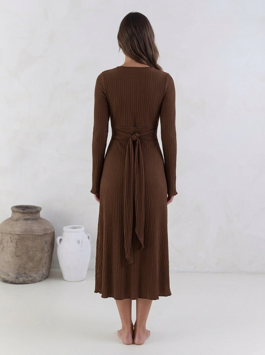 Here For The Drinks Brown Dress