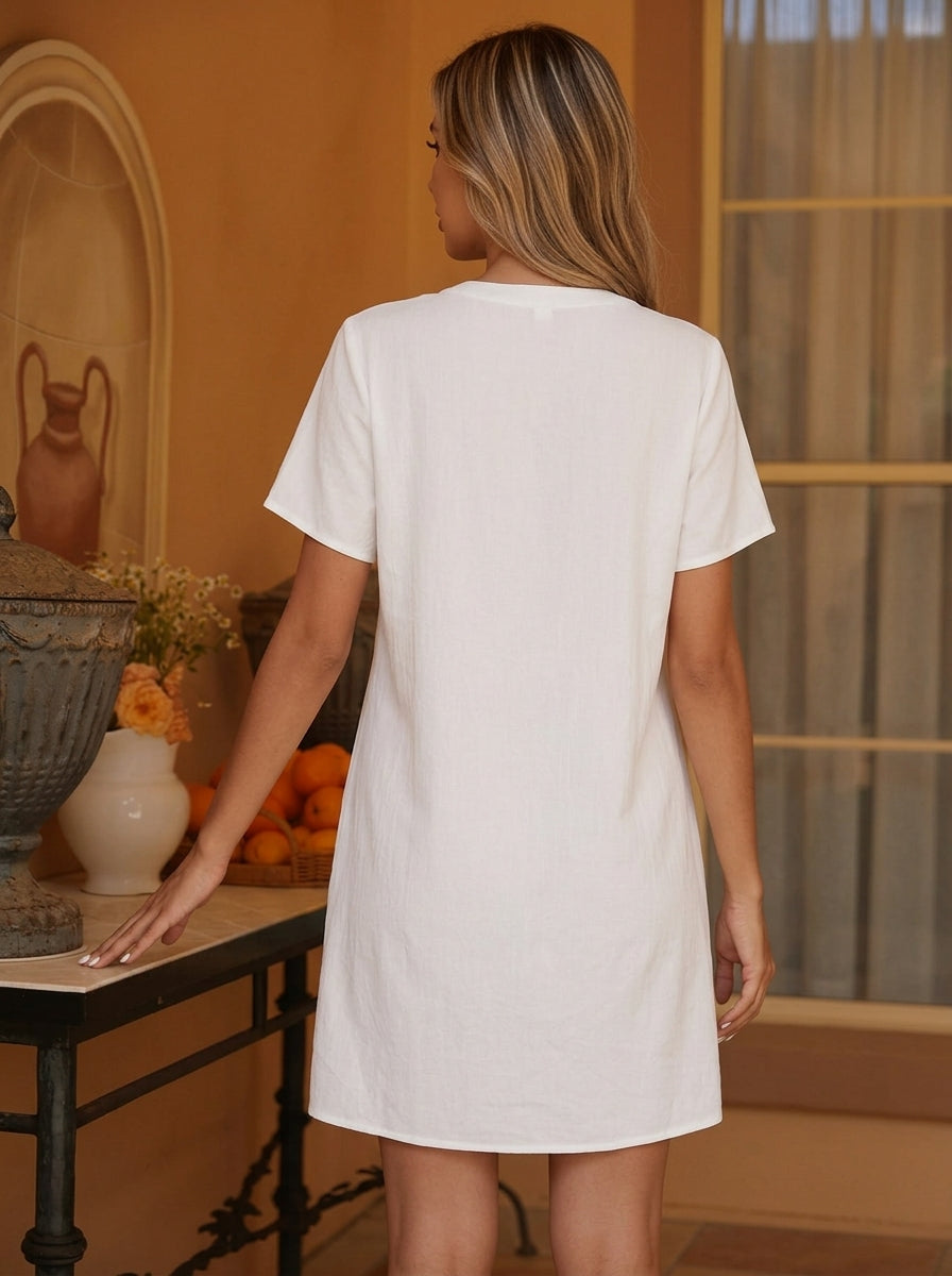 V-Neck Umbrella Mini Dress