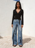 Reversible Deconstructed Wide-Leg Jeans