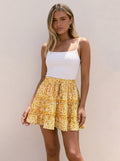 High-Waist Ruffle Floral Skirt