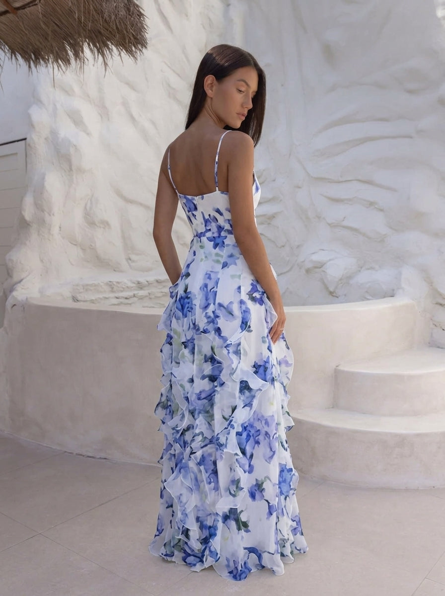 Ocean Flowers Maxi Dress