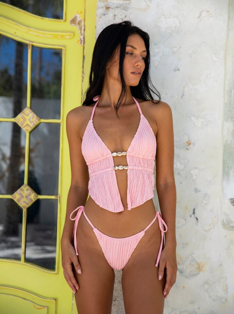 Lace-Up Bikini Set